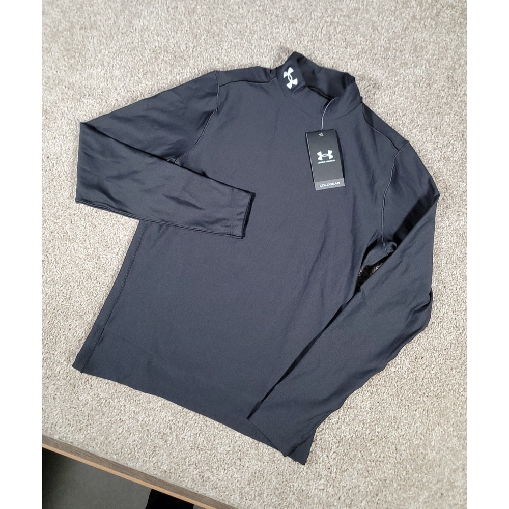 Under Armour Womens Cold Gear OG Mock Long Sleeve Shirt Black NWT Large 1388409
